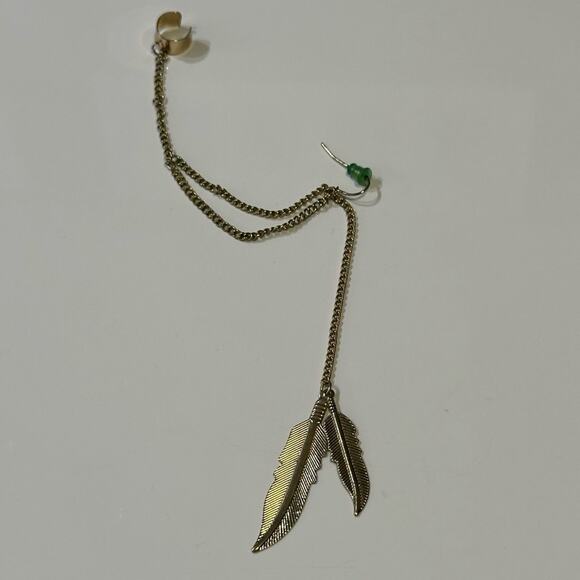 Feather Ear Cuff Dangle Earring - Picture 1 of 4